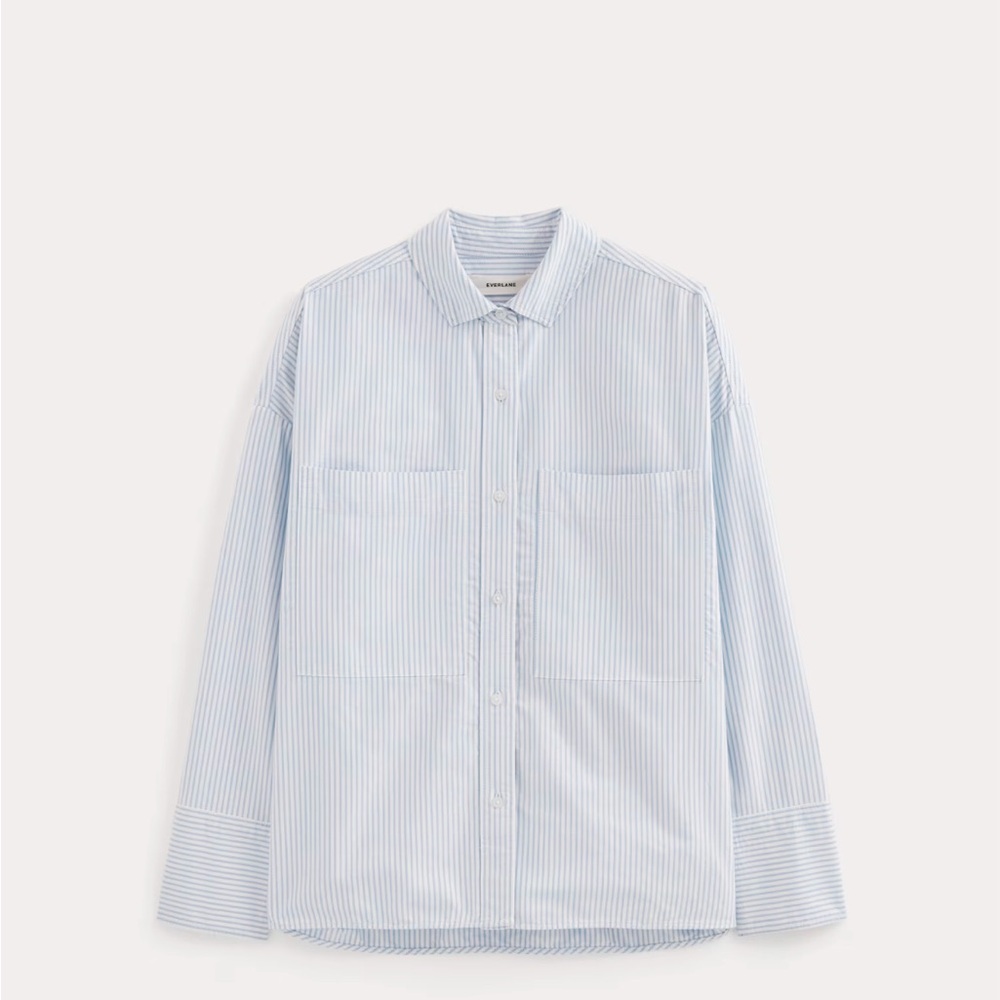Everlane Blue Blouse Minimalist Design